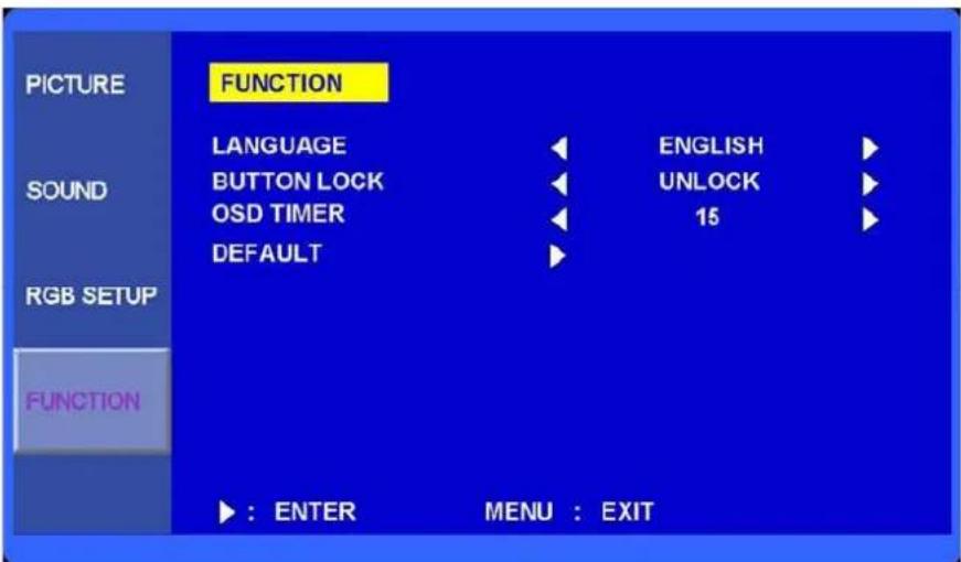ORION Value 20PVMVE - Function Menu - 1