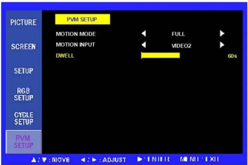 ORION Value 20PVMVE - PVM Setup Menu - 1