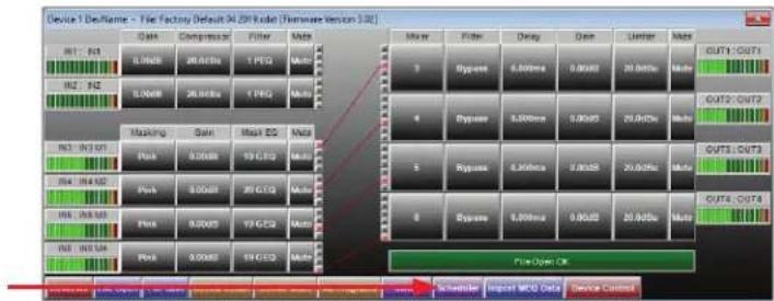 Device 1 DeName - File Factory Default 04 (291K dset) (Firmware Version 3-32) M1: M2 5.00MB 28.0GHz 1 PEG Multi M2: M2 5.00MB 28.0GHz 1 PEG Multi Masking Gain Mask ED Multi M3: M3:01 Float 5.00MB 19 GCD Multi M4: M4:02 Float 5.00MB 26 GCD Multi M5: M5:03 Float 5.00MB 19 GCD Multi M6: M6:04 Float 5.00MB 19 GCD Multi M7: M7:05 Float 5.00MB 19 GCD Multi Filter Delay Date Latency Max OUT1: OUT1 3 Bigpase 6.00ms 8.00ms 20.00ms Multi 4 Bigpase 6.00ms 8.00ms 20.00ms Multi 5 Bigpase 6.00ms 8.00ms 20.00ms Multi 6 Bigpase 6.00ms 8.00ms 20.00ms Multi File Open OK Schneider Import MDD Data Device Control