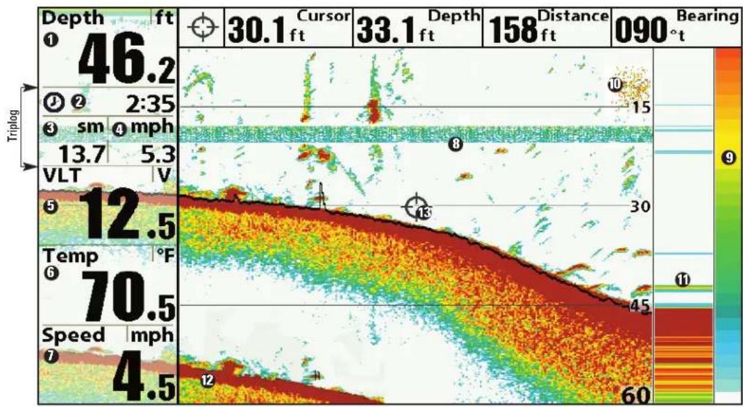 HUMMINBIRD 800 - What's on the Sonar Display - 1