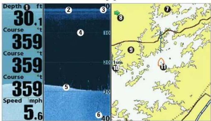 Depth 1 ft 30.1 Course °t 359 Course °t 359 Course °t 359 Speed mph 5.6 2 3 4 10 20 30 5 6 40 7 8 9 10 11