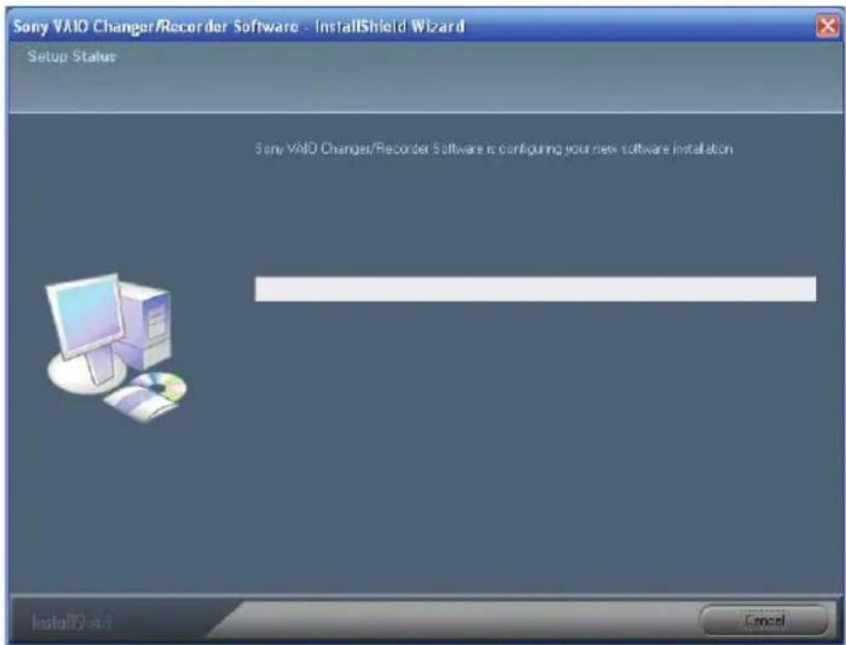 Sony VIAO Changer/Recorder Software - InstallShield Wizard Setup Status Sony VIAO Changer/Recorder Software is configuring your new software installation InstallShield
