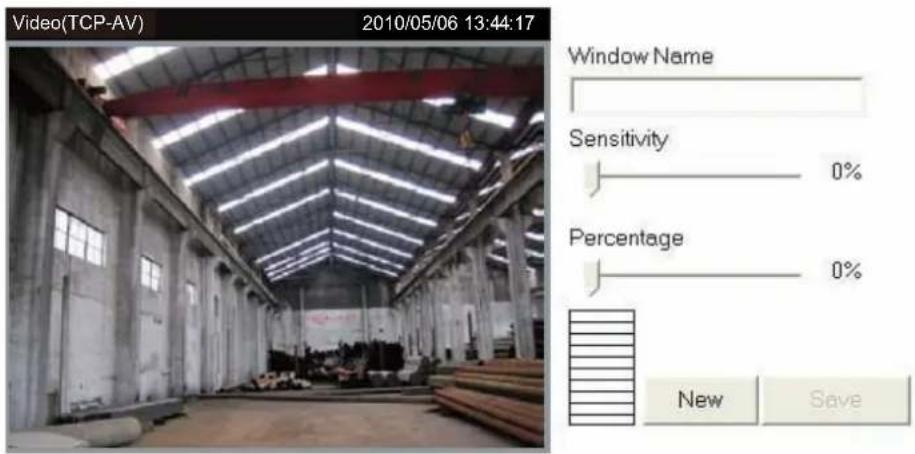 Video(TCP-AV) 2010/05/06 13:44:17 Window Name Sensitivity 0% Percentage 0% New Save