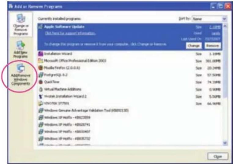Add or Remove Programs Currently installed programs: Sort In: Name Apple Software Update Add from for support information. To change this program or remove if from your computer, click Change or Remove. Size Used List Used On 2017/08/07 Change Remove Add new Programs Add/Remove Windows Components Installation Wizard Microsoft Office Professional Edition 2003 Macfile Firefox (2.0.0.4) Firefox-3CQL 8.2 QuickTime Virtual Machine Additions Virtok Installation Wizard 2 Virtok760K 57.7503 Windows Genuine Advantage Validation Tool (KB892130) Windows XP Netflix - KB823059 Windows XP Netflix - KB828741 Windows XP Netflix - KB8334637 Windows XP Netflix - KB8357332 Close