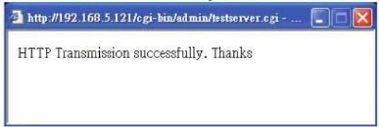 HTTP Transmission successfully. Thanks