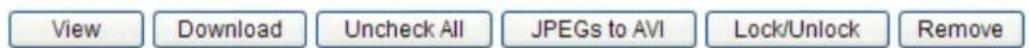 View Download Uncheck All JPEGs to AVI Lock/Unlock Remove