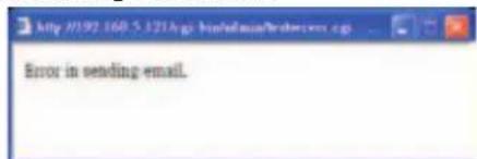 Error in sending email.