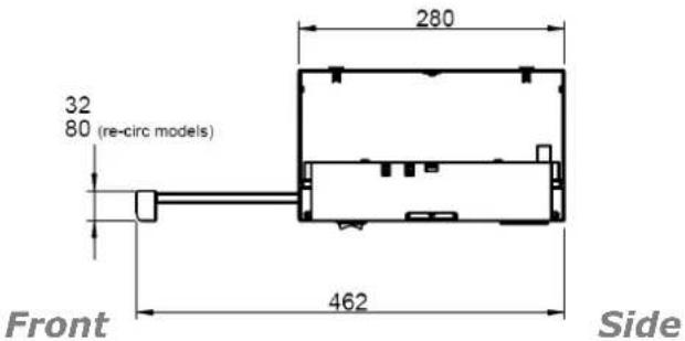 32 80 (re-circ models) 280 462 Front Side