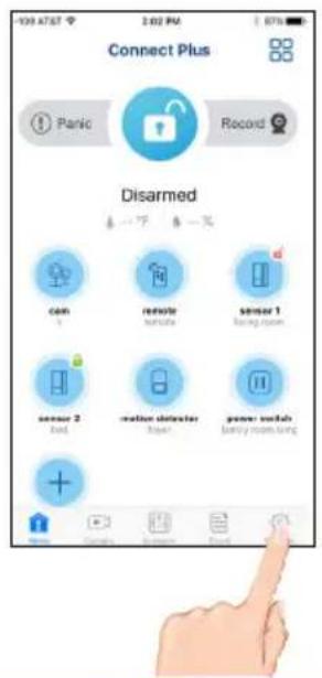 Connect Plus Panic Record Disarmed can remote sensor 1 fan ring room sensor 2 fan motion detector power switch fan ring room