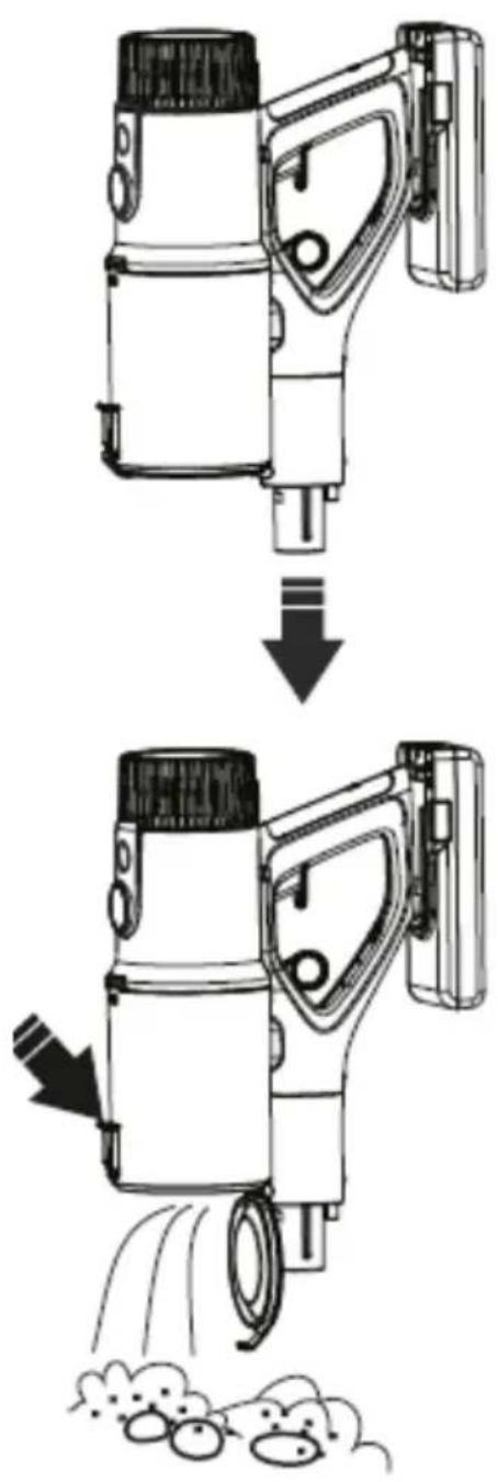 Diagram illustrating the process of a portable device with airflow and exhaust, showing step-by-step assembly from top to bottom.
