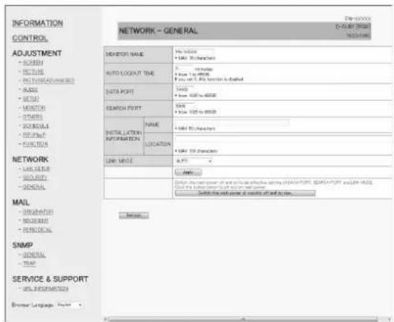 SHARP AQUOS Board PN--L603WA - ■ NETWORK (GENERAL) - 1