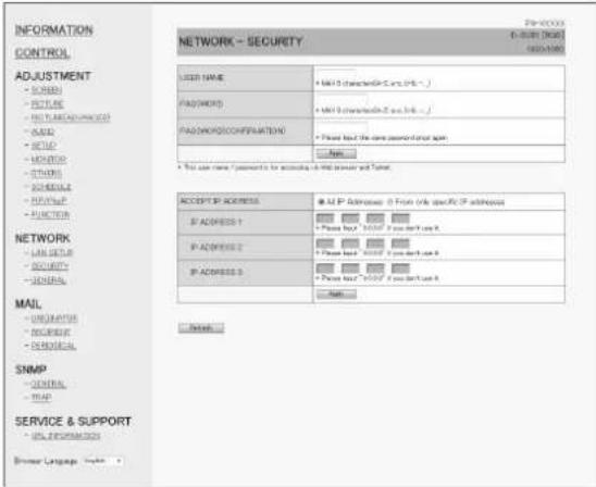 SHARP AQUOS Board PN--L603WA - ■ NETWORK (SECURITY) - 1