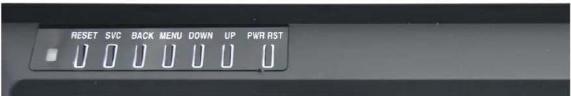 RESET SVC BACK MENU DOWN UP PWR RST