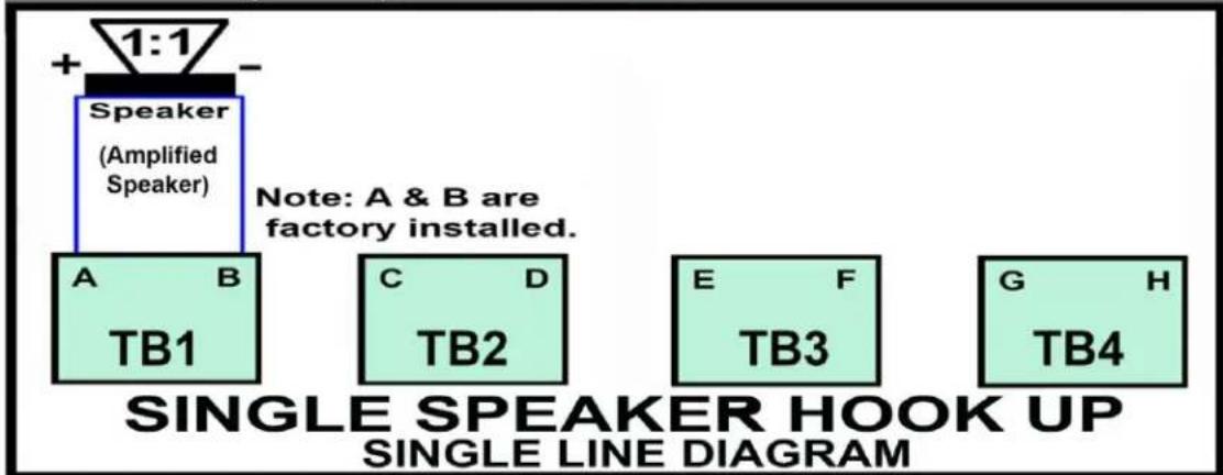 OWI AMPIC5 - ONE AMPLIFIED SPEAKER WIRING DIAGRAM - 2