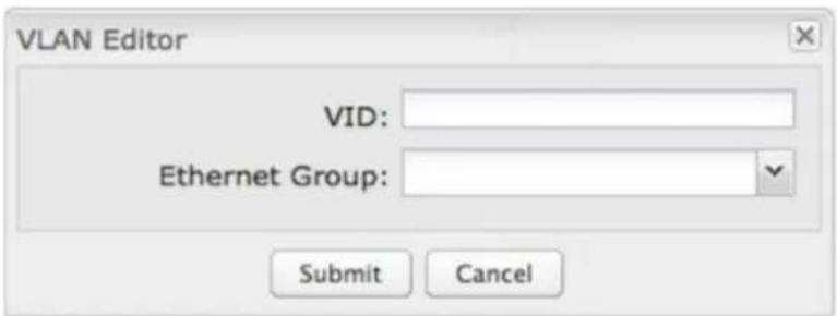 VLAN Editor VID: Ethernet Group: Submit Cancel