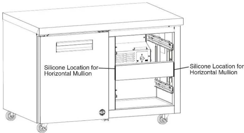 Hoshizaki CRMR72-D6 - Horizontal Mullion Replacement - 2