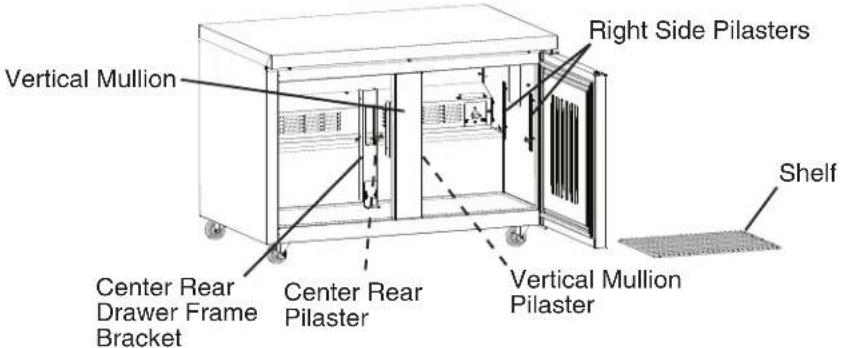 Hoshizaki CRMR60-D4 - Pilaster and Inner Brackets Relocation - 1
