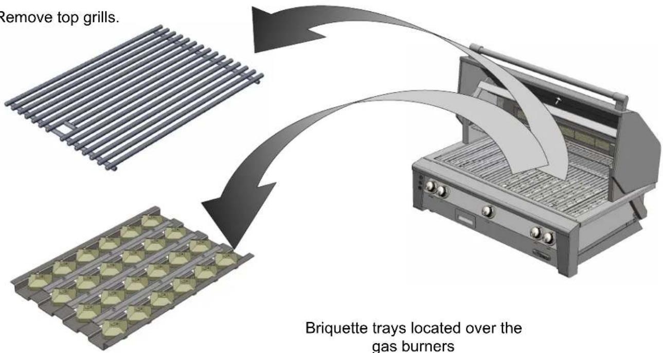 Alfresco ALXE-42SZRFG - BRIQUETTE TRAY INSTALLATION: - 1