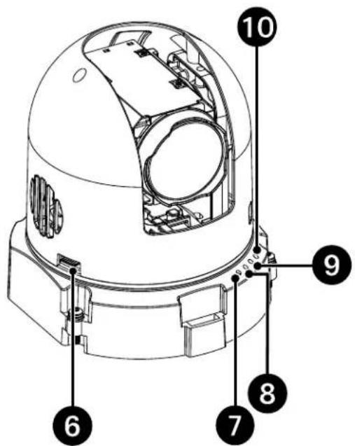 Technical diagram of a mechanical device with numbered parts labeled 6 through 10