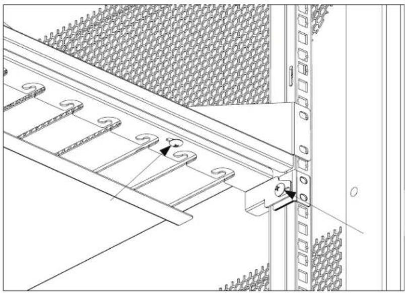 Technical line drawing of a structural panel assembly with ladder and bracket (no text or symbols)