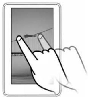 Diagram showing a hand pointing at a screen with a finger, indicating a touch point or contact point.