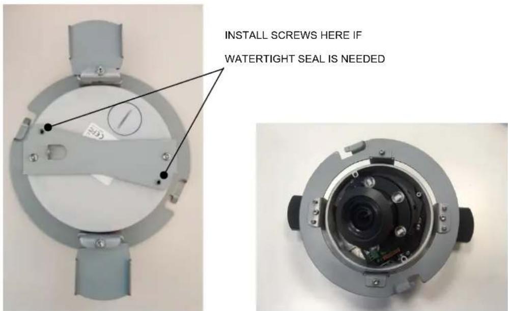 INSTALL SCREWS HERE IF WATERTIGHT SEAL IS NEEDED