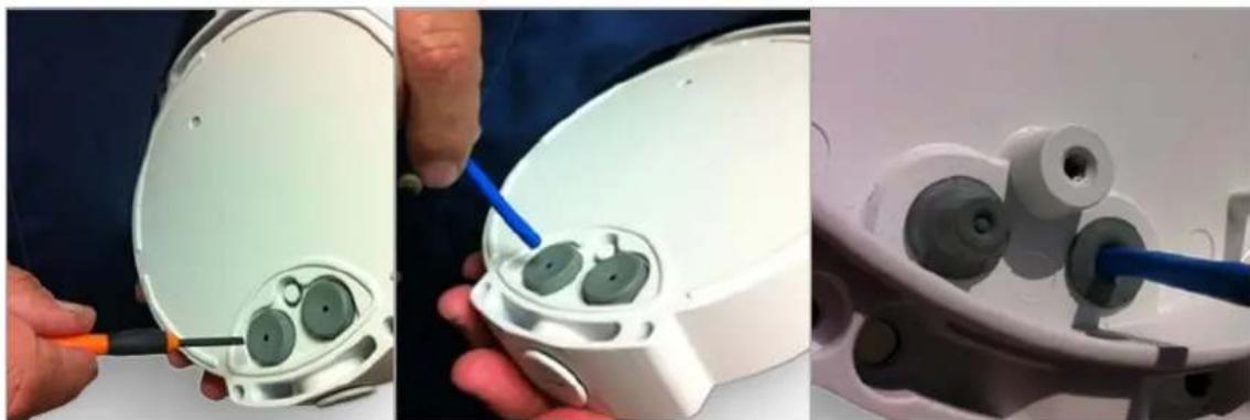 Pelco Evolution EVO-05NSD - NOTICE: Only one wire should pass through a cable entry grommet to avoid seal issues. Passing more than one wire through the grommet invalidates the warranty. - 1