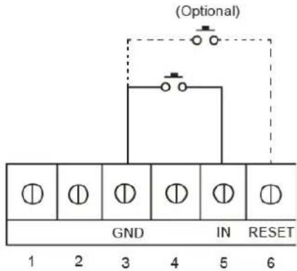 (Optional) GND IN RESET 1 2 3 4 5 6