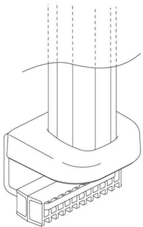 Technical line drawing of a mechanical component with no visible text or symbols