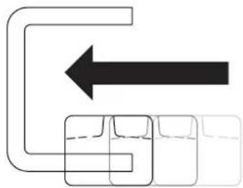 Pure diagram of a mechanical or fluidic system with arrows indicating direction, no text or symbols present