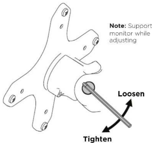 Note: Support monitor while adjusting Loosen Tighten