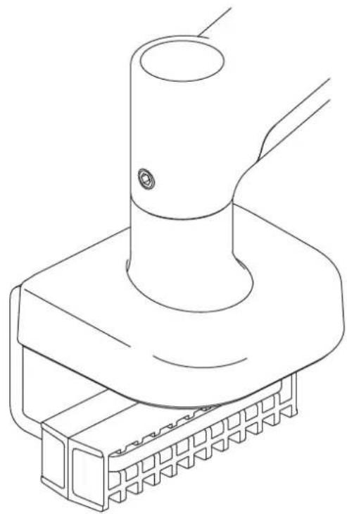 Technical line drawing of a mechanical component with a cylindrical shaft and base plate (no text or symbols)