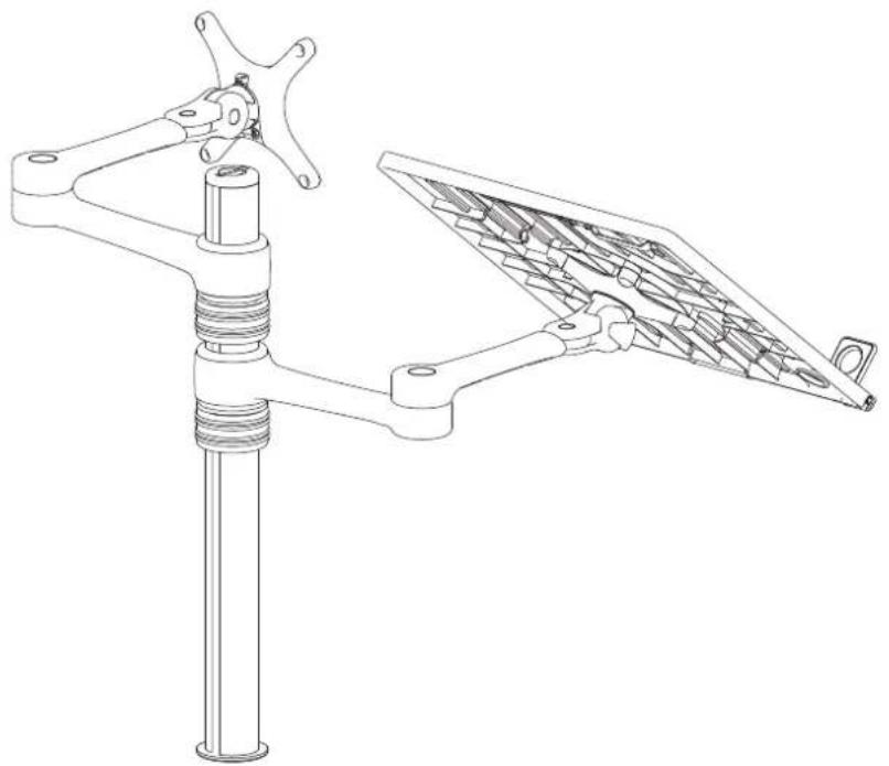 Atdec AF-AT-NBC - Notebook Monitor Arm Combo Mount - 1