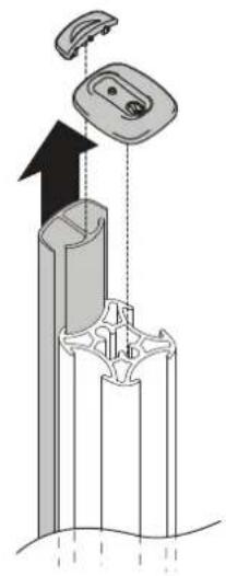Diagram of a device with an upward arrow and component structure, no visible text or symbols