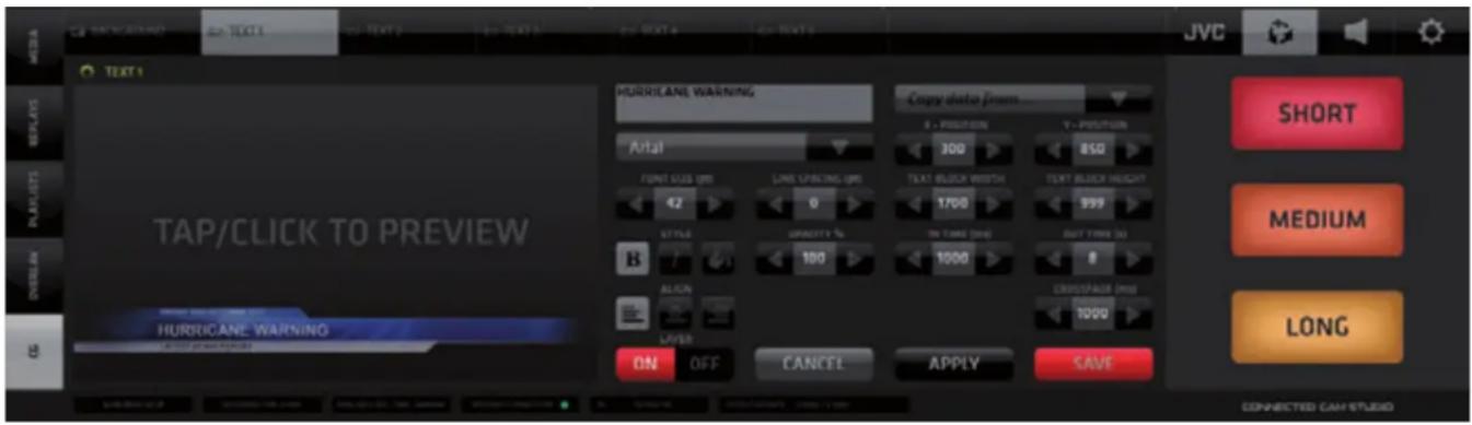 JVC KM-IP4100 - TEXT Layer parameters setup - 1