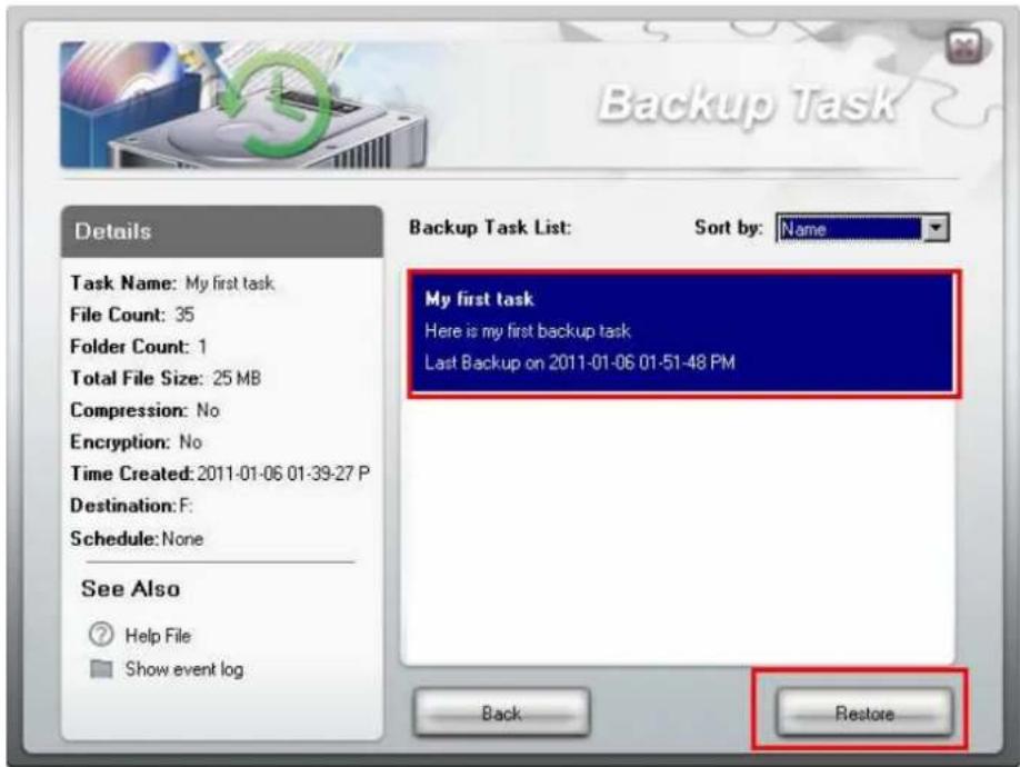 TRANSCEND JetFlash 320 - Restore Files from a Backup Task - 2