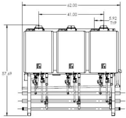 Rinnai Tankless Rack System TRW02EP - UNIT WALL MOUNT FRAME - 2