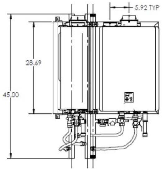 Rinnai Tankless Rack System TRW02EP - UNIT CORNER HANGING FRAME - 1