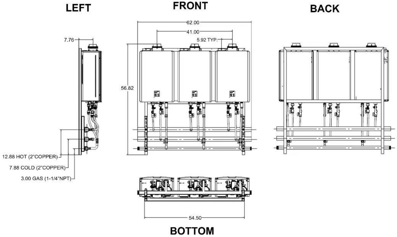 Rinnai Tankless Rack System TRW02EP - UNIT WALL HANGING FRAME - 1