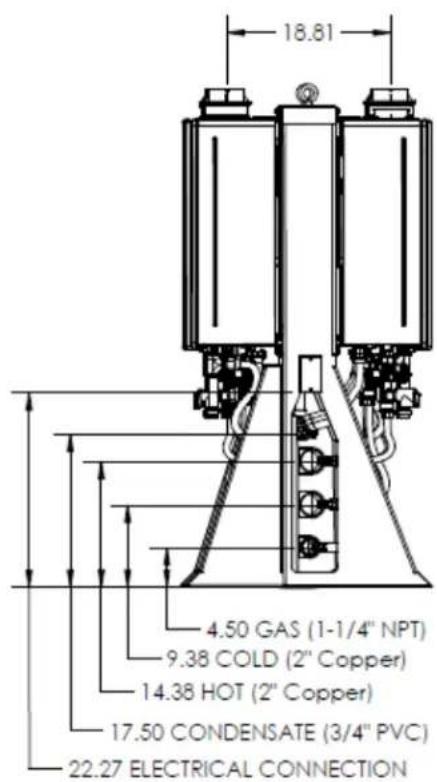 Rinnai Tankless Rack System TRW02EP - UNIT FREE STANDING FRAME - 1