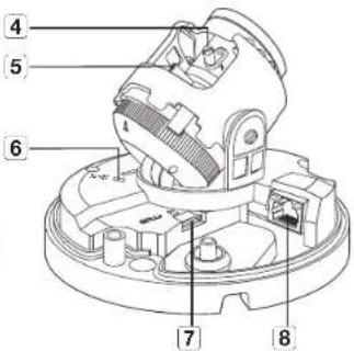 Technical diagram of a mechanical assembly with numbered parts labeled 4 through 8