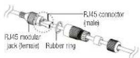 Wisenet QNV-6022R - How to connect the RJ45 waterproof cable to a LAN cable - 2