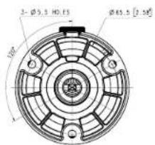 2-Ø5.3 H0.15 Ø65.5 [2.58]