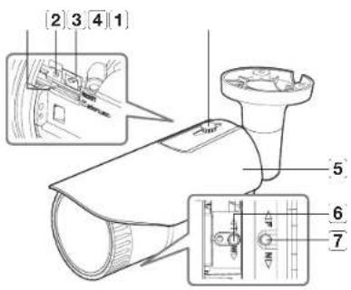 Technical diagram of a camera with numbered parts and labeled parts in Chinese