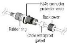 Wisenet QNV-6022R - How to connect the RJ45 waterproof cable to a LAN cable - 3