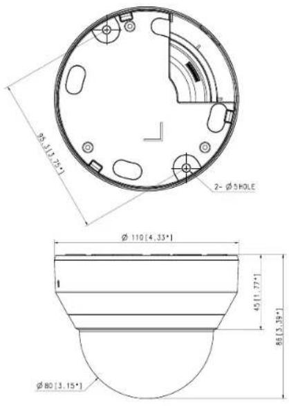 85.3 [1.25°] 2-ø 5HOLE Ø 110 [4.35°] 45 [1.77°] 86 [3.39°] Ø 80 [3.15°]