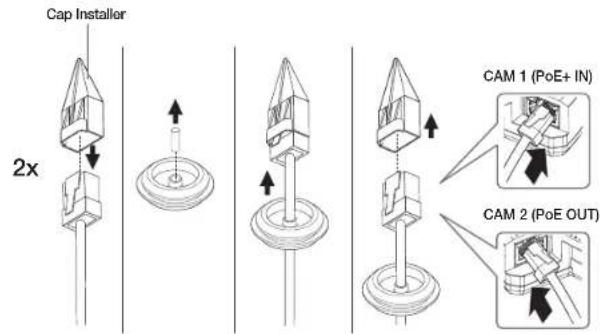 Cap Installer 2x CAM 1 (PoE+ IN) CAM 2 (PoE OUT)