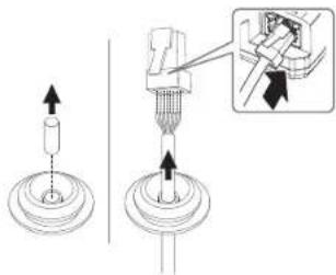 Technical diagram showing mechanical assembly with labeled components and directional arrows indicating motion or force