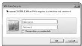 Windows Security The server: 181.164.1.300 at WiFi request a username and password. Name: Password: □ Tanzania my materials OK Cancel