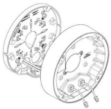 Wisenet XNV-6081RE - [Installing LAN cables] (When using CAM 1 and CAM 2) - 2